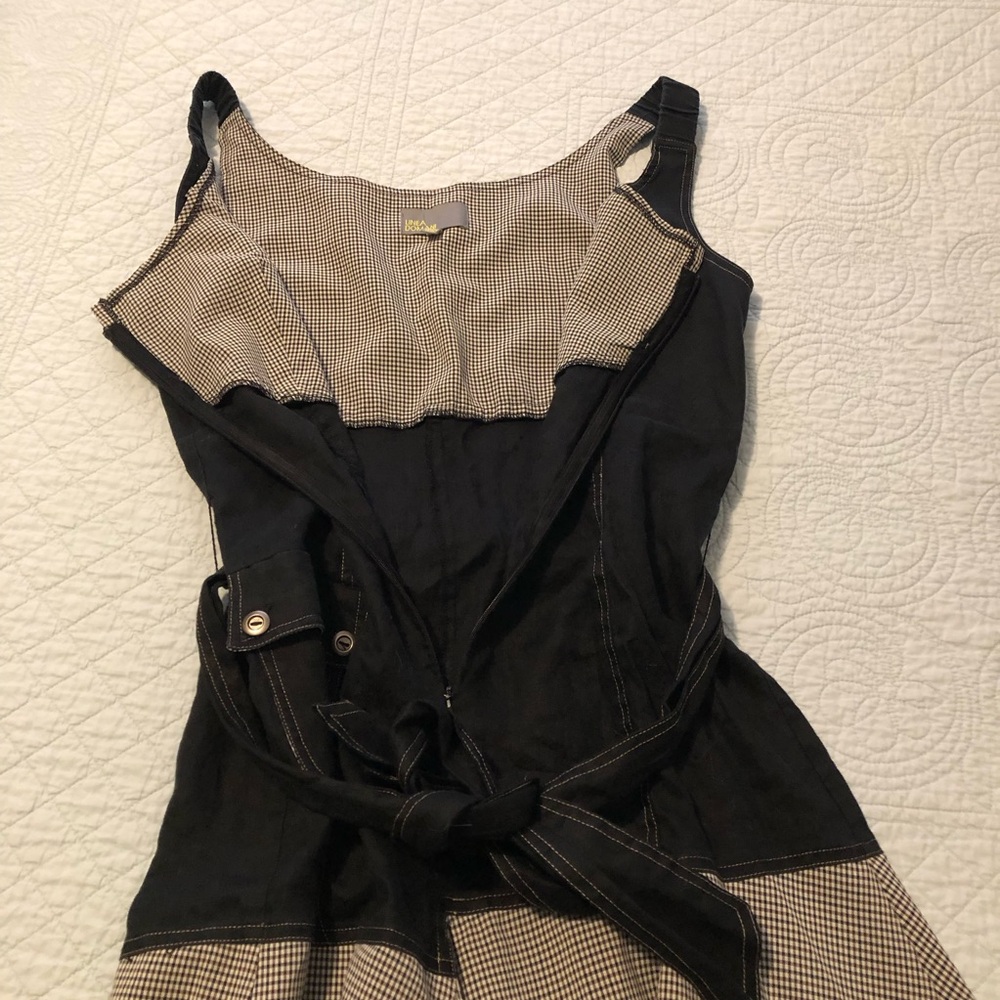 Linea Domani fit and flare black white checked dress. Size 8 - Picture 4 of 9